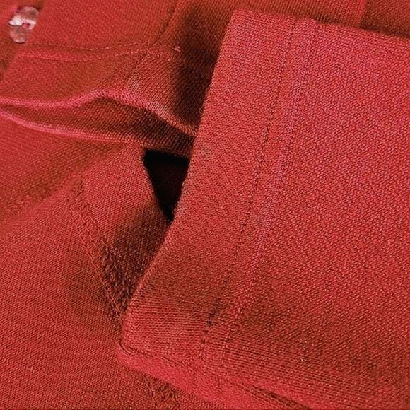 Vtg 90s Rodier cranberry wool-blend cardigan jacket - Picture 15 of 15